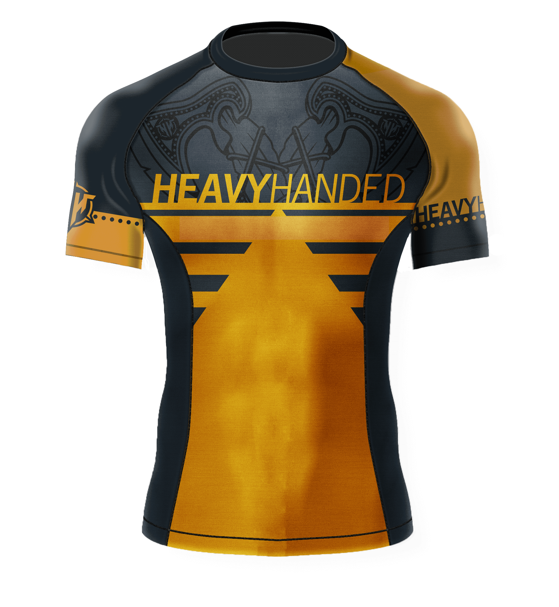 Jiujitsu Rashguard - Battle Ready - Gold/Navy